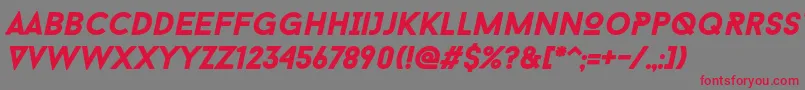 BaronNeueBlackItalic Font – Red Fonts on Gray Background