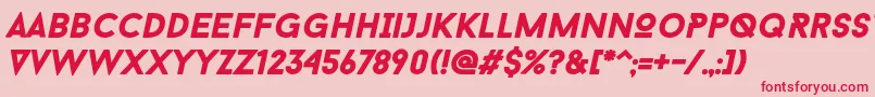 BaronNeueBlackItalic Font – Red Fonts on Pink Background