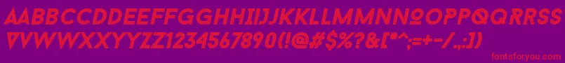 BaronNeueBlackItalic Font – Red Fonts on Purple Background