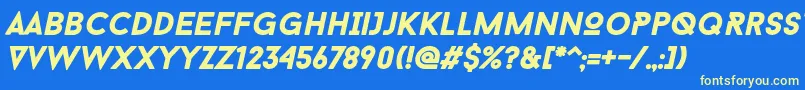 BaronNeueBlackItalic Font – Yellow Fonts on Blue Background