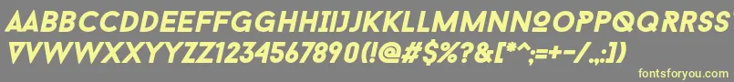 BaronNeueBlackItalic Font – Yellow Fonts on Gray Background