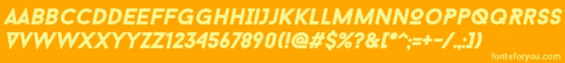 BaronNeueBlackItalic Font – Yellow Fonts on Orange Background