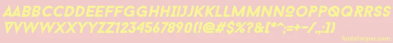 BaronNeueBlackItalic Font – Yellow Fonts on Pink Background