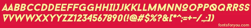 BaronNeueBlackItalic Font – Yellow Fonts on Red Background