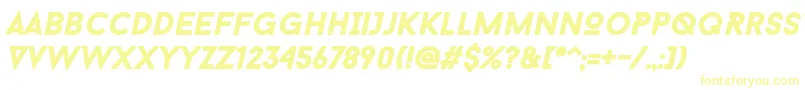 BaronNeueBlackItalic Font – Yellow Fonts on White Background