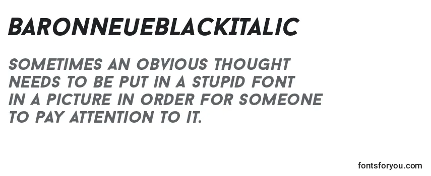 Review of the BaronNeueBlackItalic Font