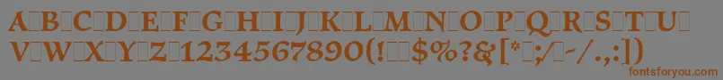 PragueLetPlain.1.0-fontti – ruskeat fontit harmaalla taustalla