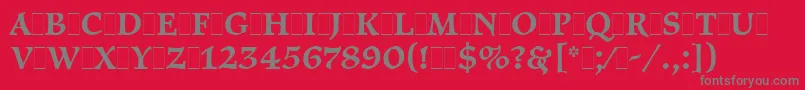 PragueLetPlain.1.0 Font – Gray Fonts on Red Background