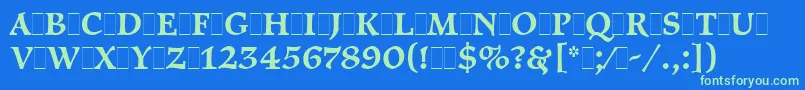 PragueLetPlain.1.0 Font – Green Fonts on Blue Background