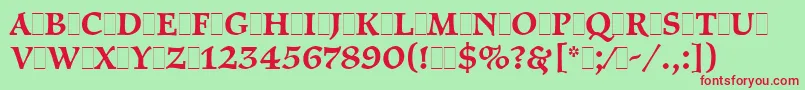 PragueLetPlain.1.0 Font – Red Fonts on Green Background