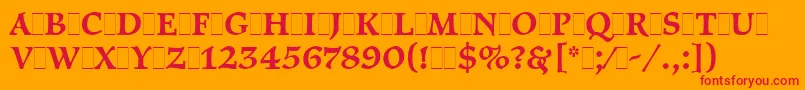 PragueLetPlain.1.0 Font – Red Fonts on Orange Background