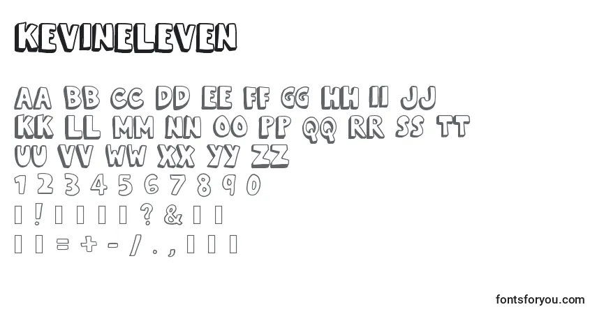 Шрифт KevinEleven – алфавит, цифры, специальные символы
