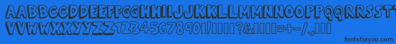 KevinEleven Font – Black Fonts on Blue Background