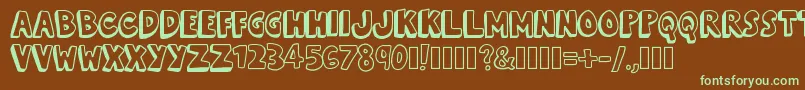 KevinEleven Font – Green Fonts on Brown Background