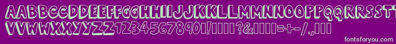 KevinEleven Font – Green Fonts on Purple Background