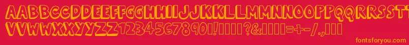 KevinEleven Font – Orange Fonts on Red Background