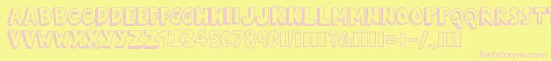 KevinEleven Font – Pink Fonts on Yellow Background