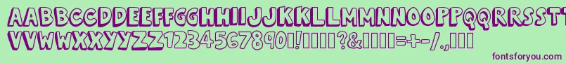 KevinEleven Font – Purple Fonts on Green Background