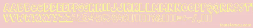 KevinEleven Font – Yellow Fonts on Pink Background