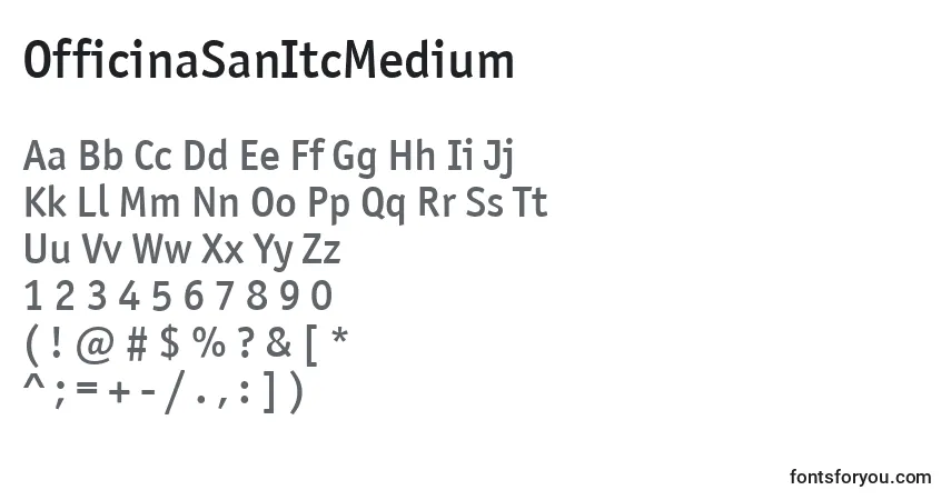 OfficinaSanItcMedium-fontti – aakkoset, numerot, erikoismerkit