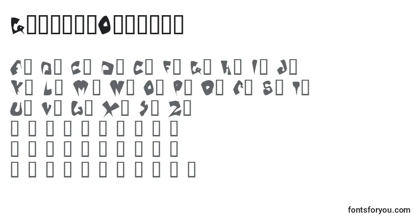 Fuente GalaxiaOddtype - alfabeto, números, caracteres especiales