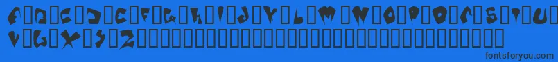 GalaxiaOddtype-Schriftart – Schwarze Schriften auf blauem Hintergrund