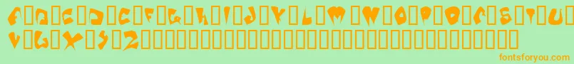 GalaxiaOddtype Font – Orange Fonts on Green Background