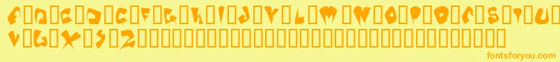 GalaxiaOddtype Font – Orange Fonts on Yellow Background