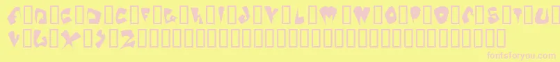 GalaxiaOddtype Font – Pink Fonts on Yellow Background