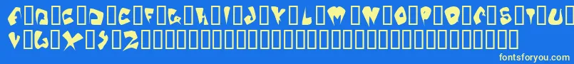 GalaxiaOddtype Font – Yellow Fonts on Blue Background