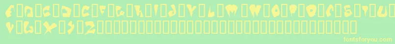 GalaxiaOddtype Font – Yellow Fonts on Green Background