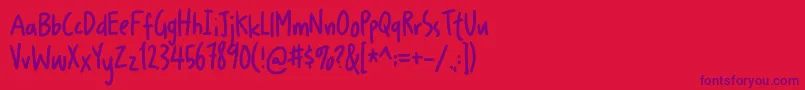 NewsJunkieDemo Font – Purple Fonts on Red Background