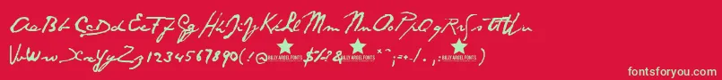 Santo Font – Green Fonts on Red Background