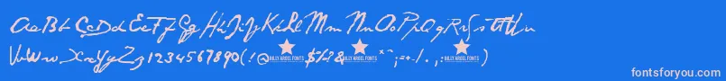Santo Font – Pink Fonts on Blue Background