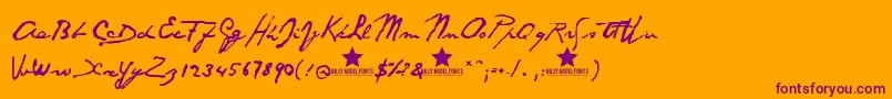 Santo Font – Purple Fonts on Orange Background