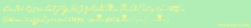 Santo Font – Yellow Fonts on Green Background