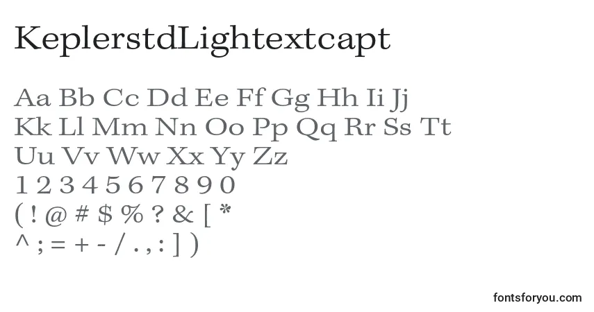 A fonte KeplerstdLightextcapt – alfabeto, números, caracteres especiais