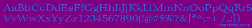 フォントKeplerstdLightextcapt – 紫色の背景に青い文字