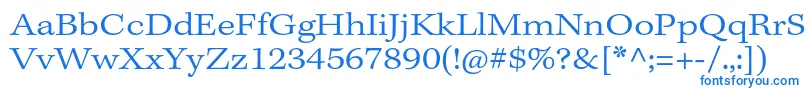 フォントKeplerstdLightextcapt – 白い背景に青い文字