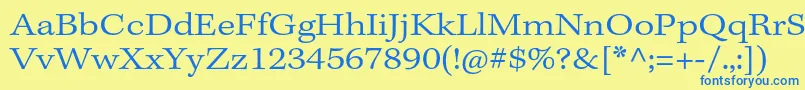 KeplerstdLightextcapt Font – Blue Fonts on Yellow Background