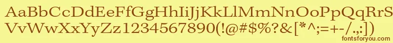 KeplerstdLightextcapt Font – Brown Fonts on Yellow Background