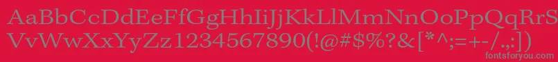 KeplerstdLightextcapt Font – Gray Fonts on Red Background