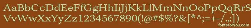 KeplerstdLightextcapt-fontti – vihreät fontit ruskealla taustalla