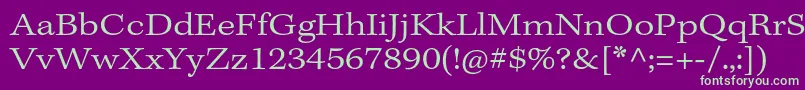 フォントKeplerstdLightextcapt – 紫の背景に緑のフォント