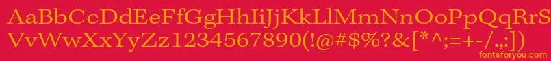 フォントKeplerstdLightextcapt – 赤い背景にオレンジの文字