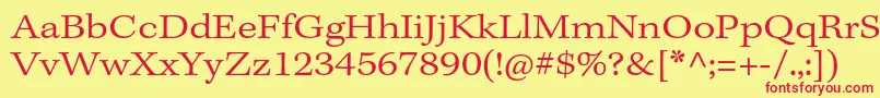 フォントKeplerstdLightextcapt – 赤い文字の黄色い背景