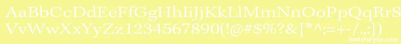 KeplerstdLightextcapt-fontti – valkoiset fontit keltaisella taustalla
