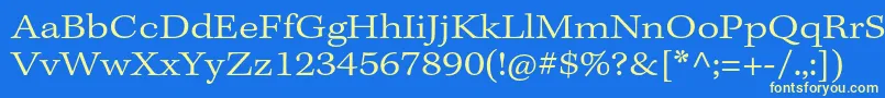 KeplerstdLightextcapt-fontti – keltaiset fontit sinisellä taustalla