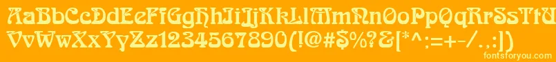 フォントGeRomanesse – オレンジの背景に黄色の文字