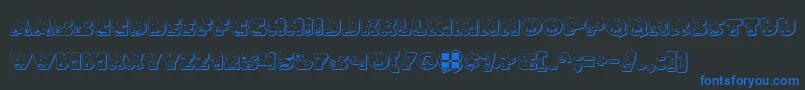 フォントLando – 黒い背景に青い文字